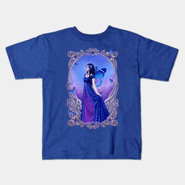 Sapphire Birthstone Fairy Kids T-Shirt by silverstars